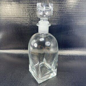 Vintage Vietri Clear Glass Bottle Decanter With Decanter Italian Glass Italy VTG